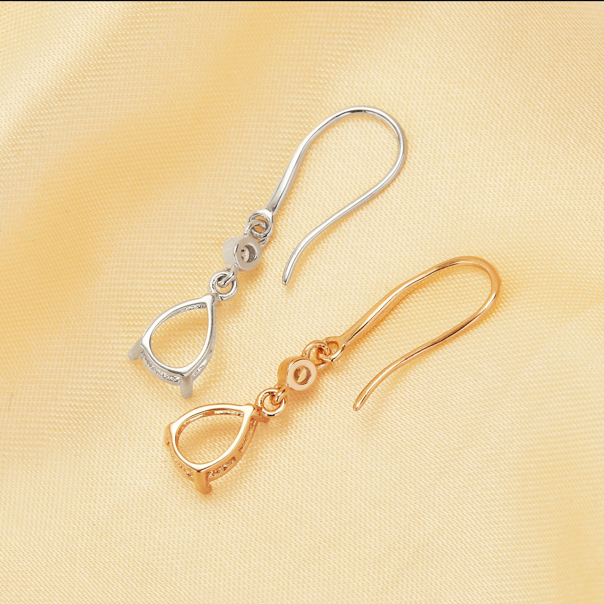 6x8MM Pear Prong Hook Earrings Settings,Solid 925 Sterling Silver Rose Gold Plated Earrings,Minimalist Pear Earrings,DIY Earrings Supplies For Gemstone 1706208 - Click Image to Close