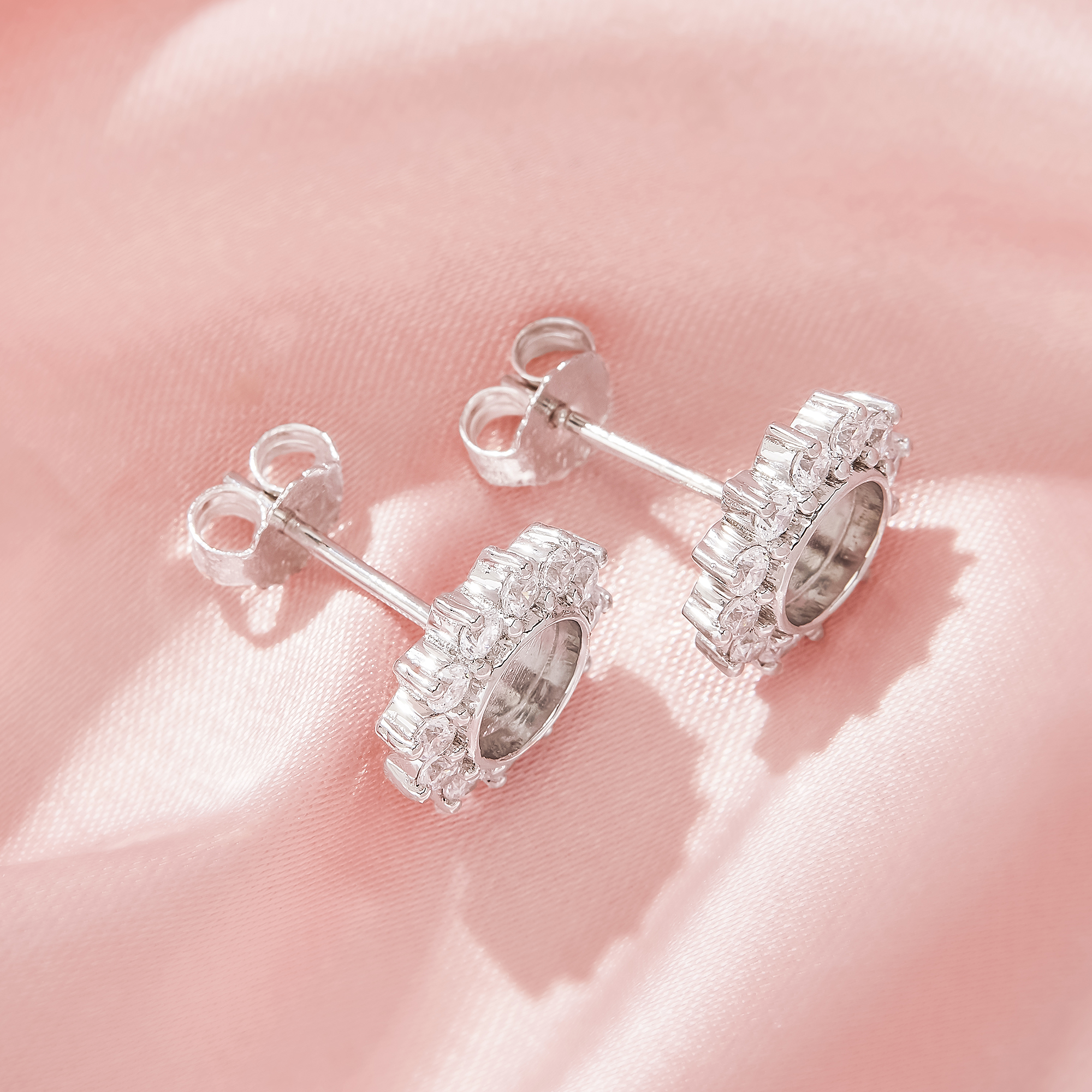 Keepsake Breast Milk Resin Halo Round Bezel Studs Earrings Blank Settings,Sun Flower Solid 925 Sterling Silver Studs Earring,DIY Earrings Supplies 1706209-1