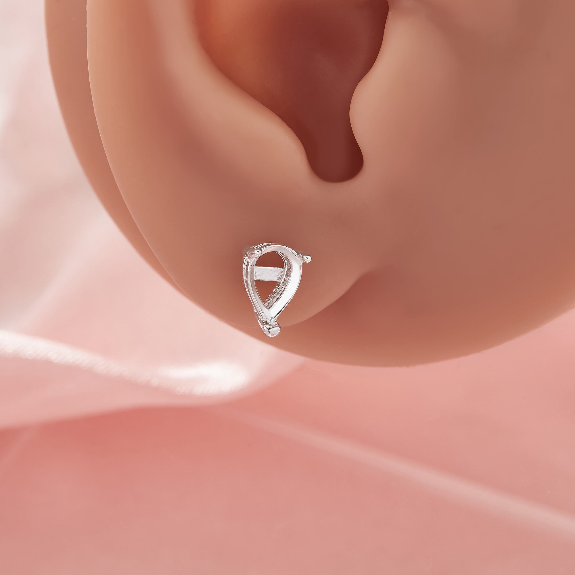Pear Prongs Studs Earrings Settings,Solid 14K 18K Gold Studs Earring,Minimalist Pear Earrings,DIY Earrings Supplies For Gemstone 1706213 - Click Image to Close