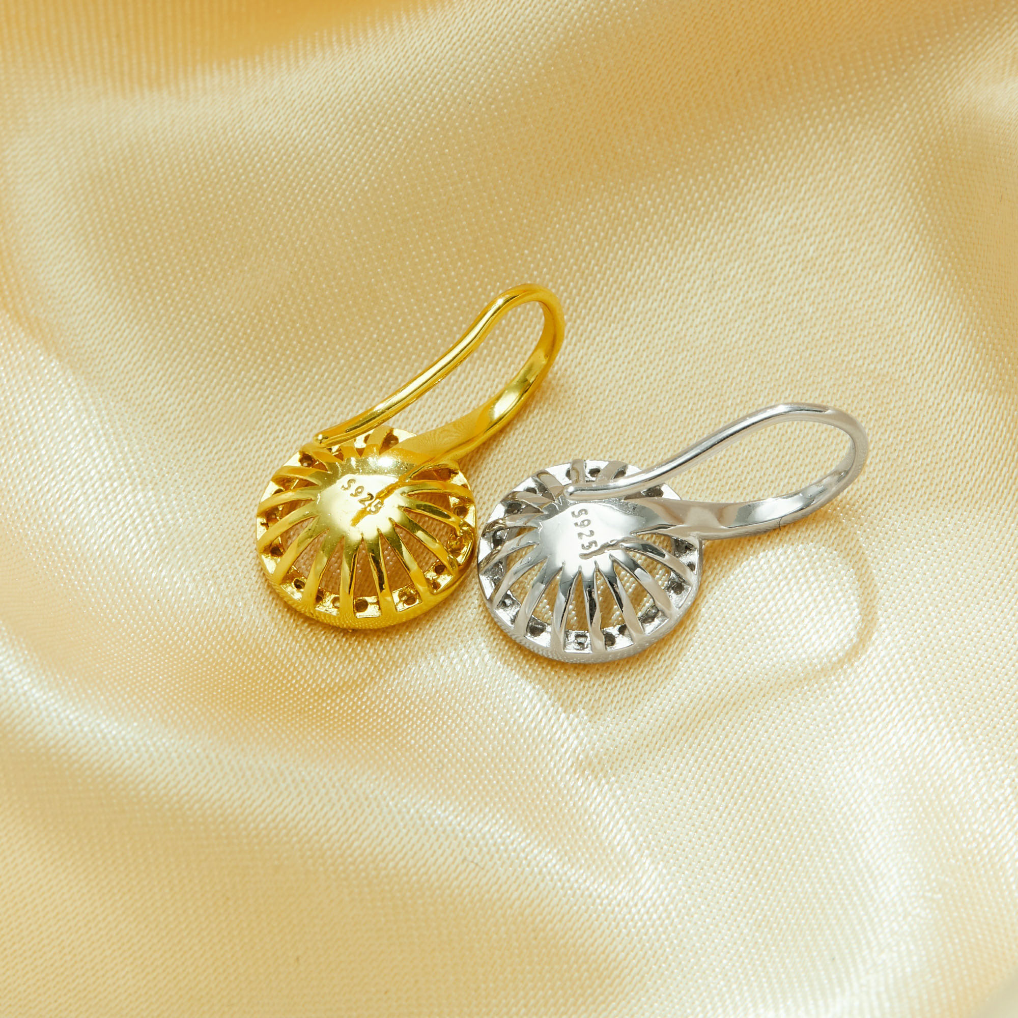 Keepsake Breast Milk Resin Ball Round Pin Hoops Earrings Settings for 7-8MM Half Drilled Pearl Bead,Solid 925 Sterling Silver Gold Plated Earrings,DIY Earrings Supplies 1706217 - Click Image to Close