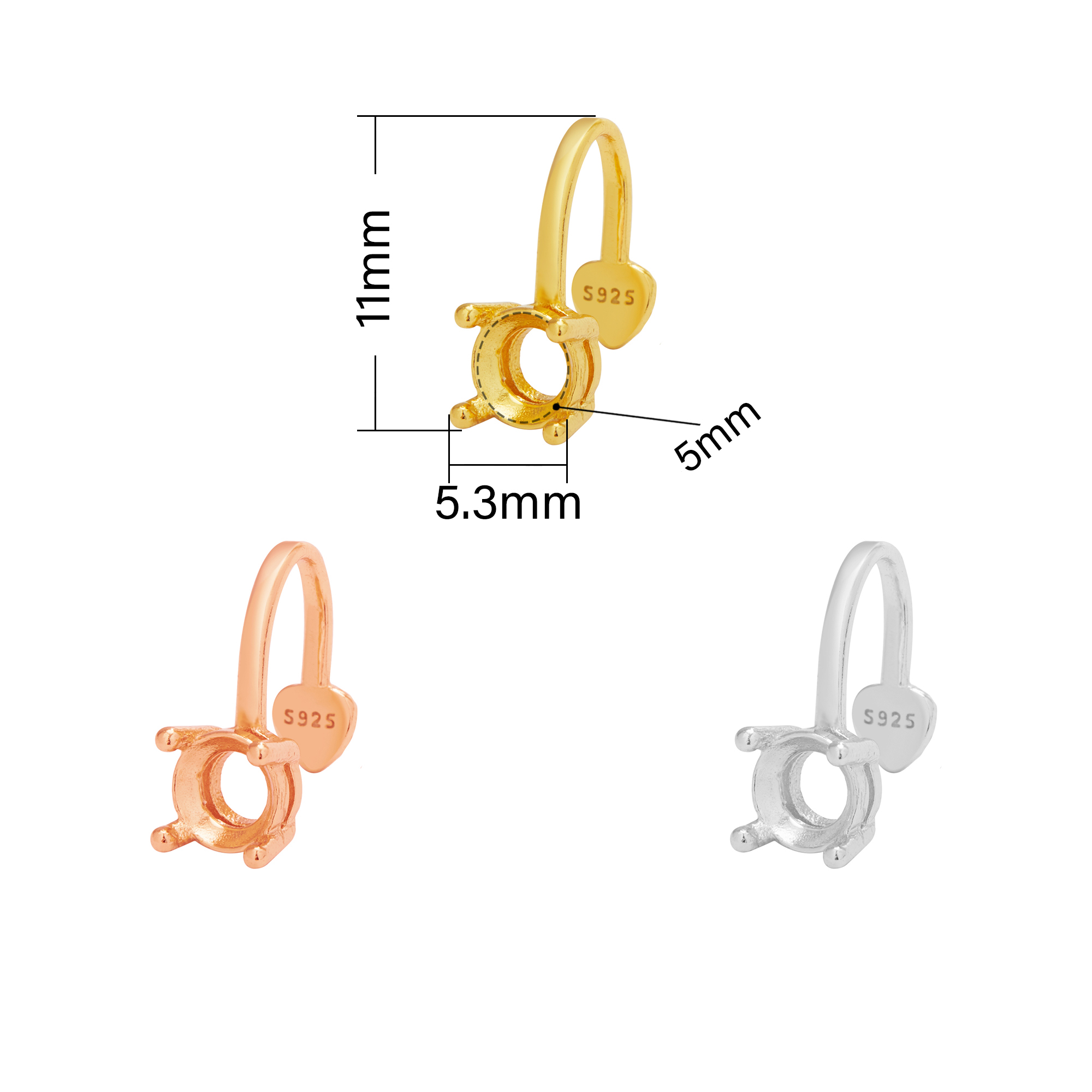5MM Round Prong Clip Earrings Settings,Solid 925 Sterling Silver Rose Gold Plated Earrings,Minimalist Round Earrings,DIY Earrings Supplies 1706219 - Click Image to Close