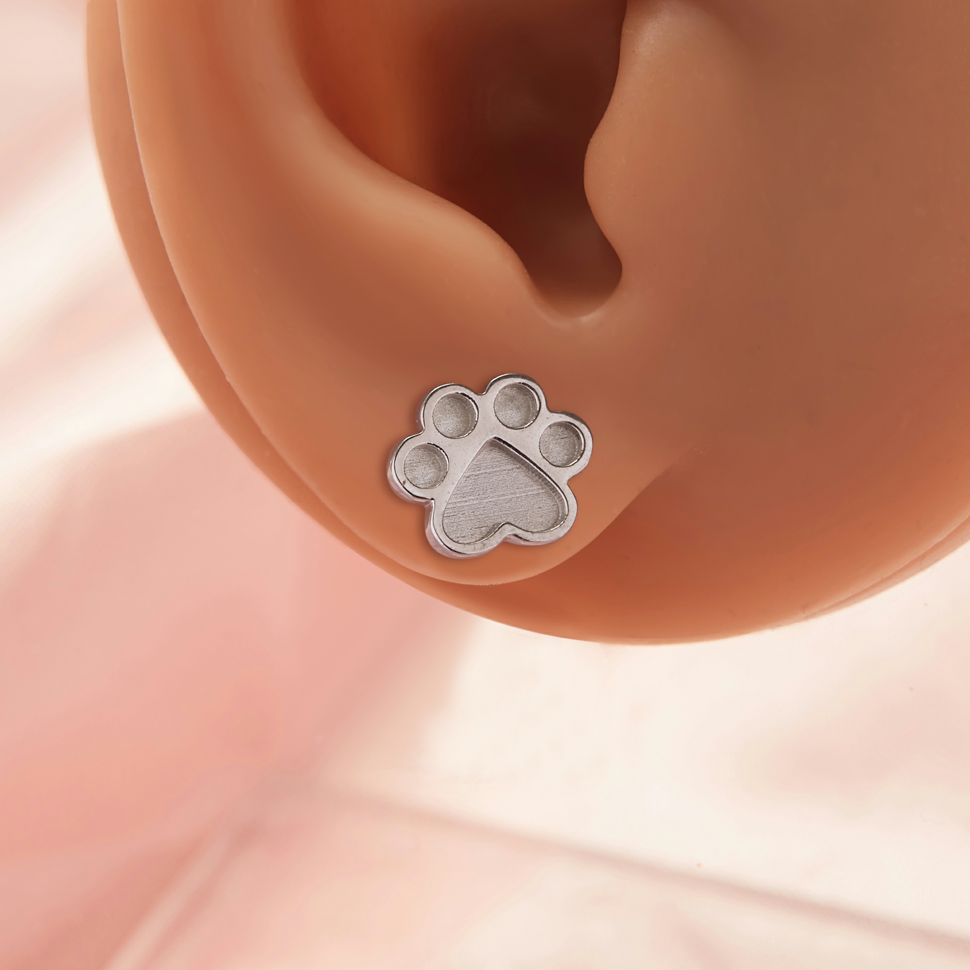 Keepsake Breast Milk Resin Dog Paw Bezel Studs Earrings Settings,Solid Back Solid 925 Sterling Silver Earring,DIY Earrings Supplies 1706222