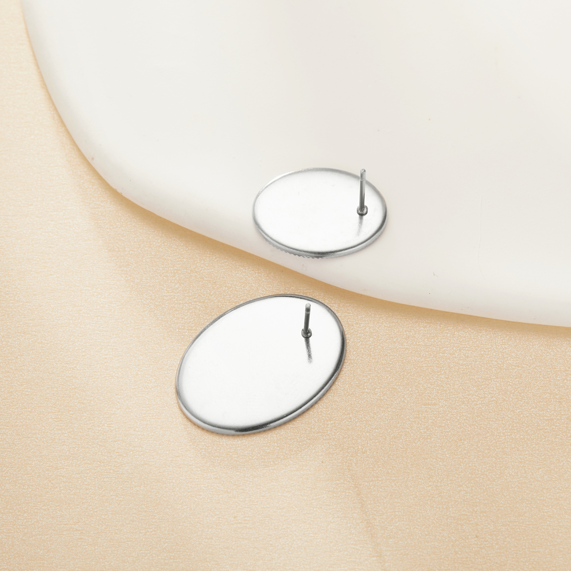 Oval Stainless Steel Studs Earrings Bezel Settings,Simple Oval Earrings,DIY Earrings Blank Supplies 1706227 - Click Image to Close