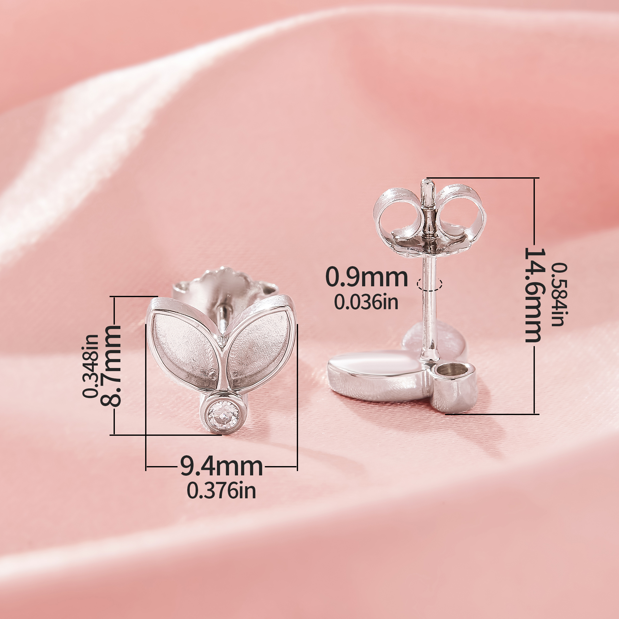 Keepsake Breast Milk Resin Double 3x6MM Marquise Bezel Studs Earrings Settings,Birthstone Solid 925 Sterling Silver Earrings,DIY Earring Supplies 1706230-1