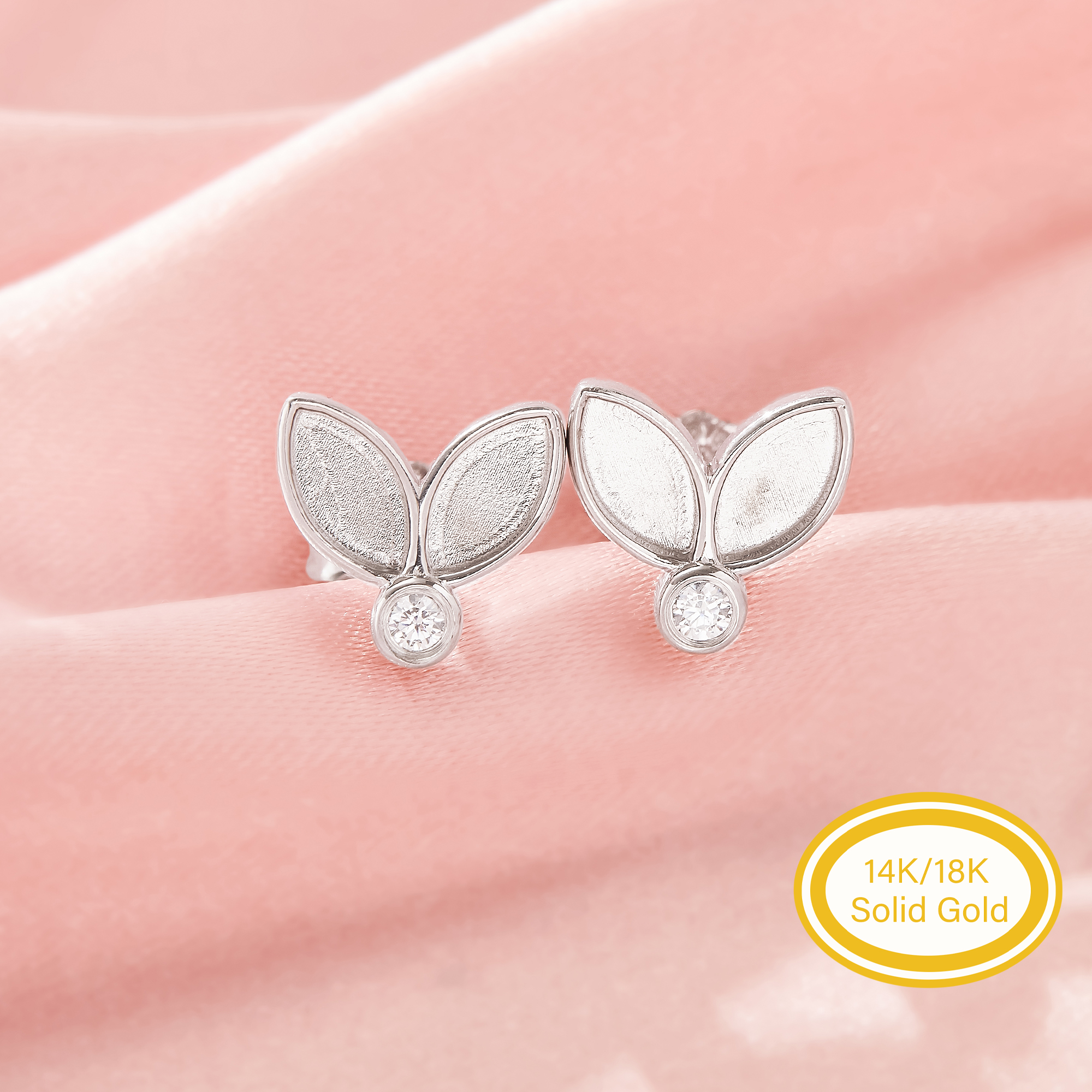 Keepsake Breast Milk Resin Double 3x6MM Marquise Bezel Studs Earrings Settings,Birthstone Solid 14K 18K Gold Earrings,DIY Earring Supplies 1706230