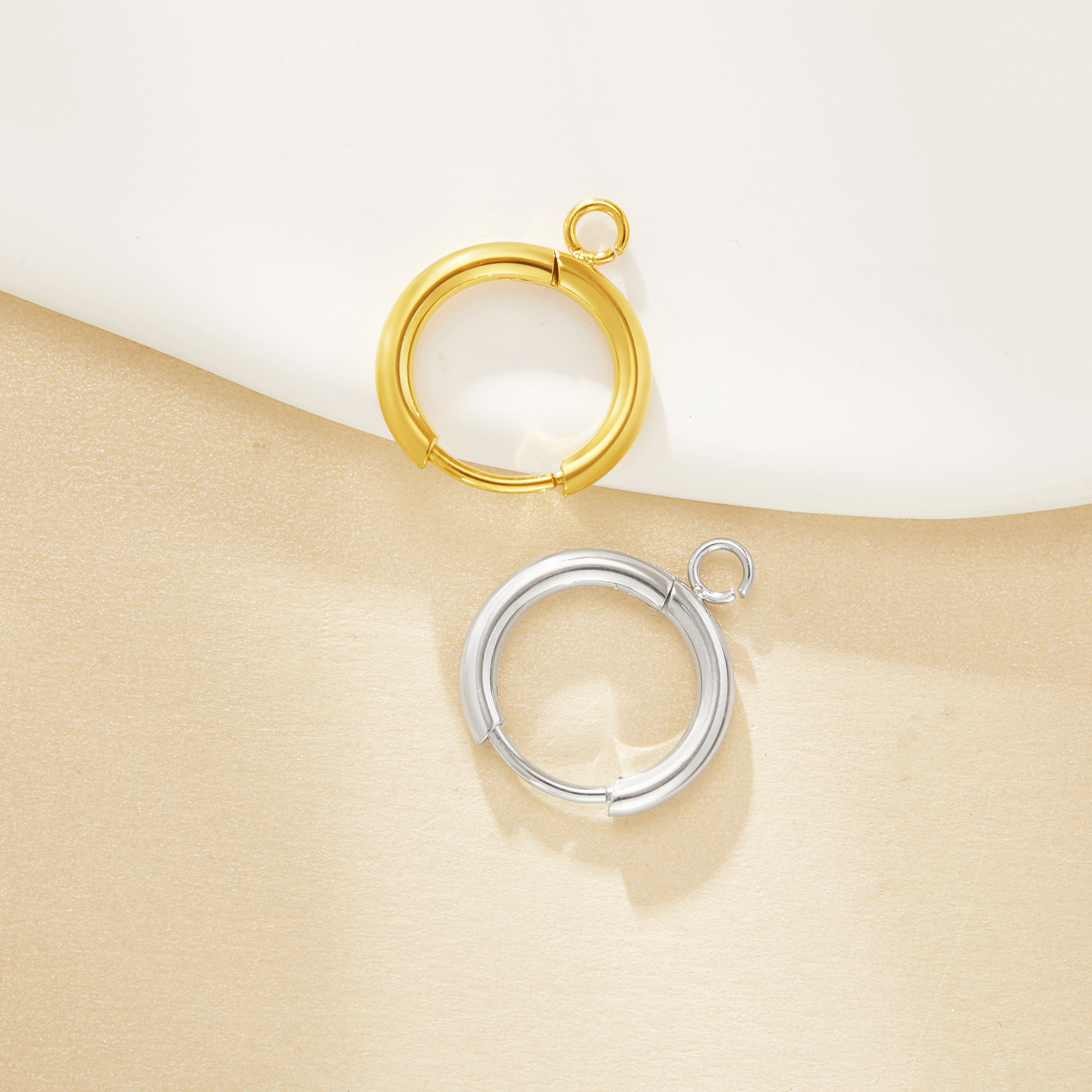 Minimalist Round Circle Hoop Earrings With Loops,Stainless Steel Ear Hooks,Simple Earring,Tiny Hoop Earrings,DIY Earrings Supplies 1706232