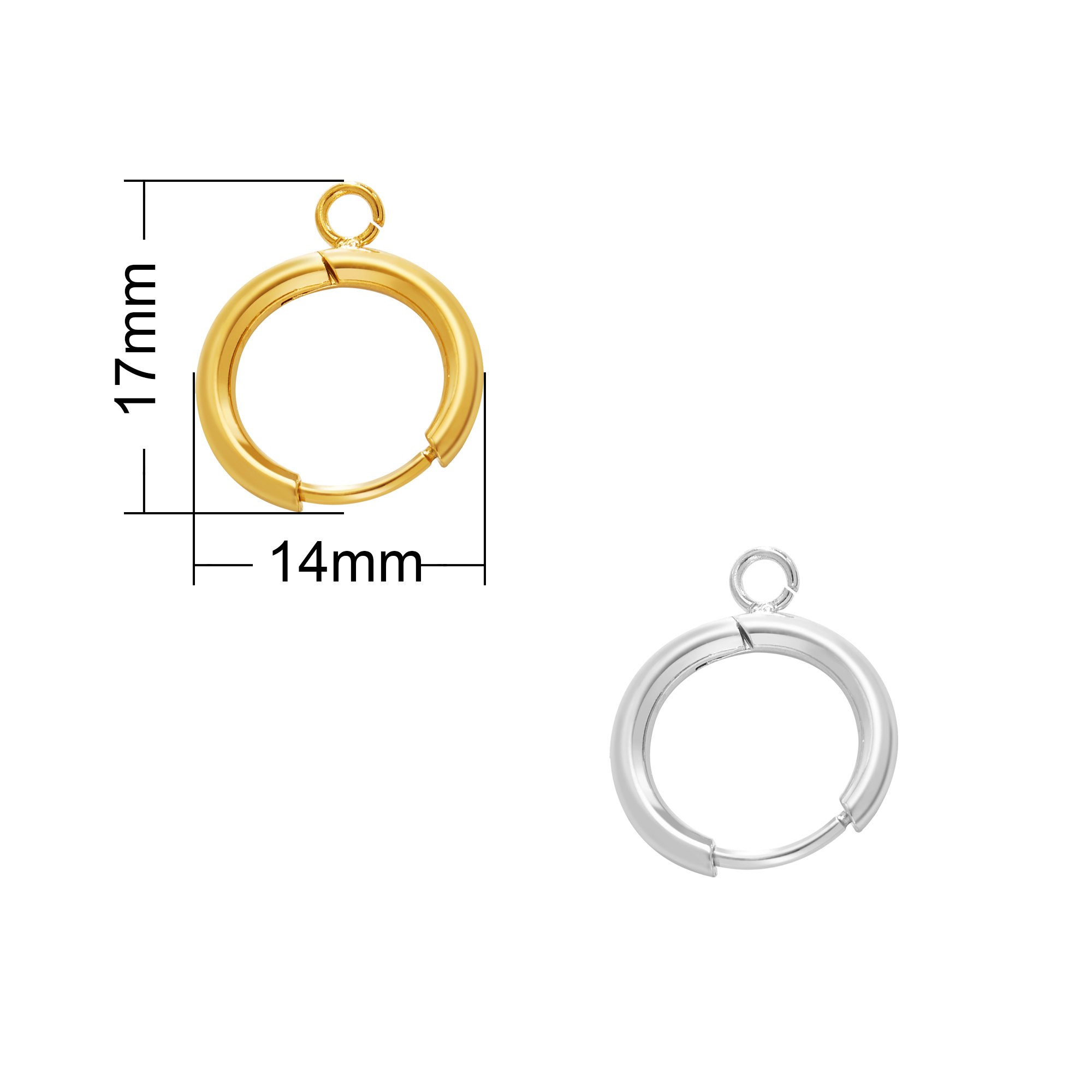 Minimalist Round Circle Hoop Earrings With Loops,Stainless Steel Ear Hooks,Simple Earring,Tiny Hoop Earrings,DIY Earrings Supplies 1706232