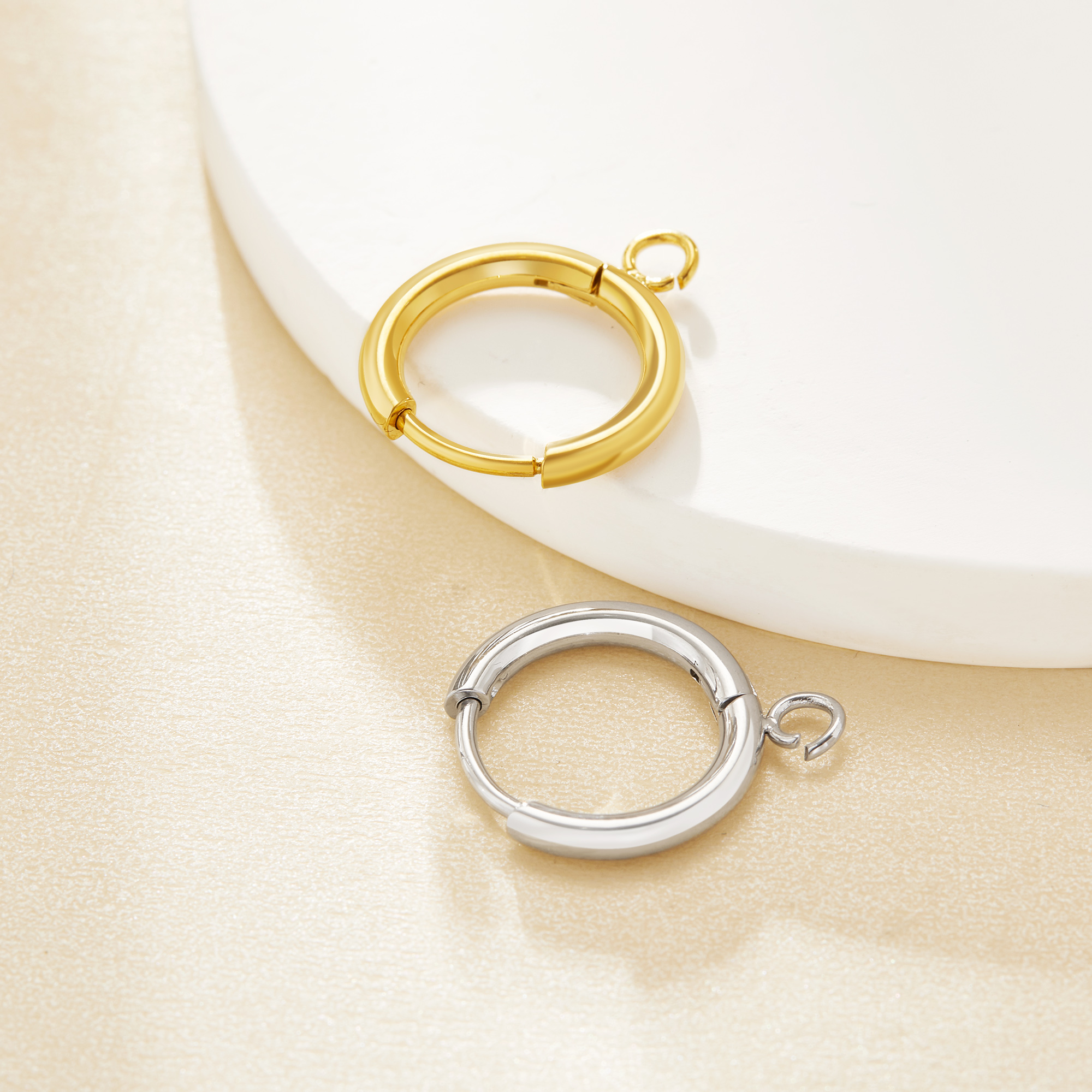 Minimalist Round Circle Hoop Earrings With Loops,Stainless Steel Ear Hooks,Simple Earring,Tiny Hoop Earrings,DIY Earrings Supplies 1706232