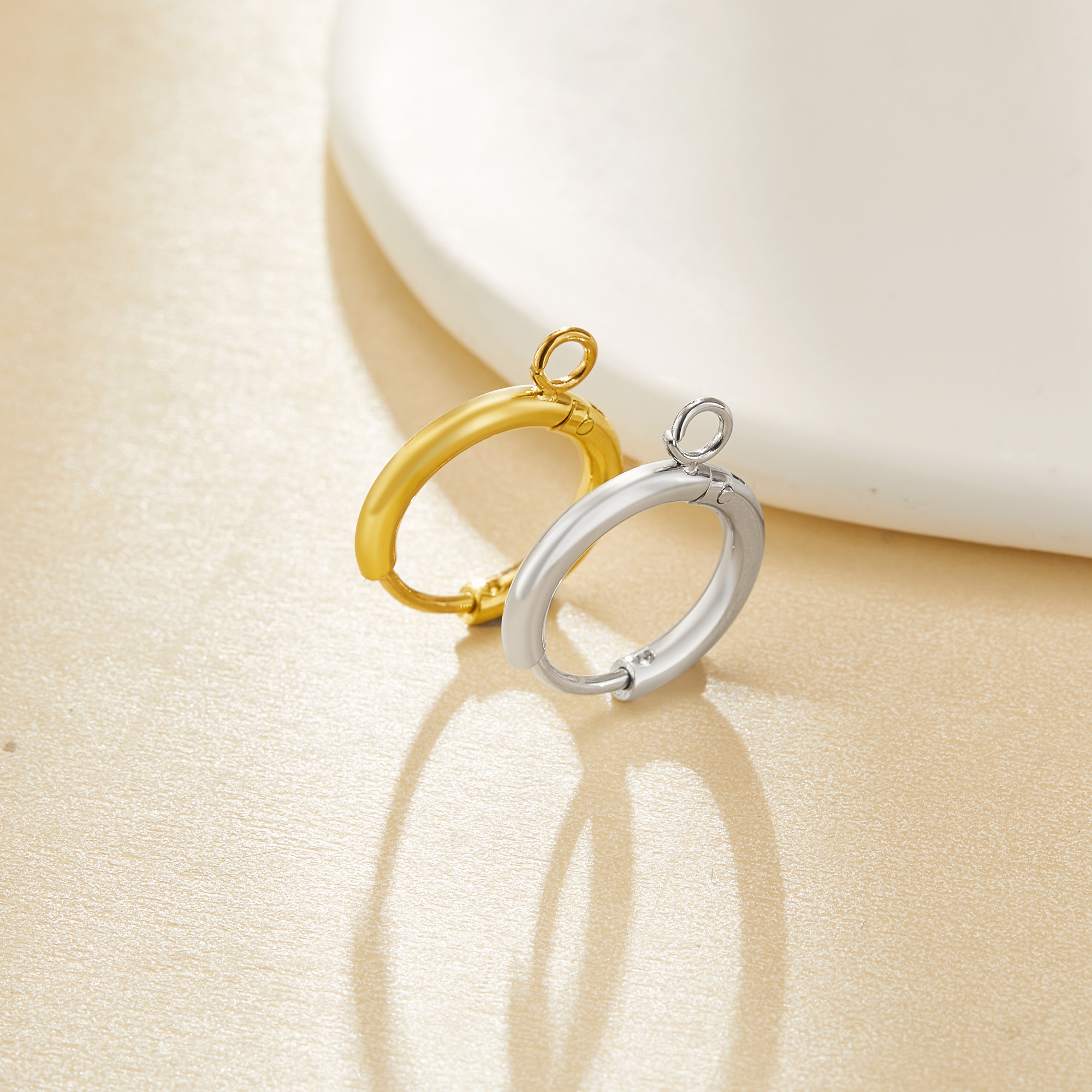 Minimalist Round Circle Hoop Earrings With Loops,Stainless Steel Ear Hooks,Simple Earring,Tiny Hoop Earrings,DIY Earrings Supplies 1706232