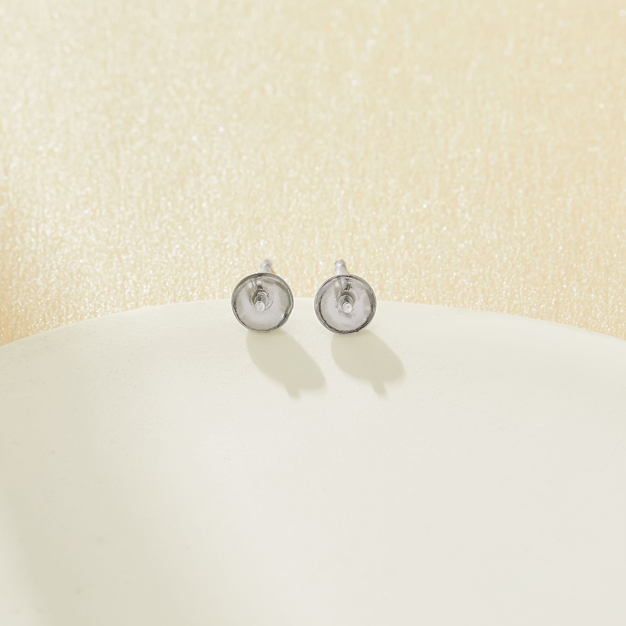 10Pcs Round Pin Studs Earrings for Half Drilled Pearl Bead,Gold Plated 316L Stainless Steel Round Earrings,DIY Minimalist Studs Earring Blank 1706255