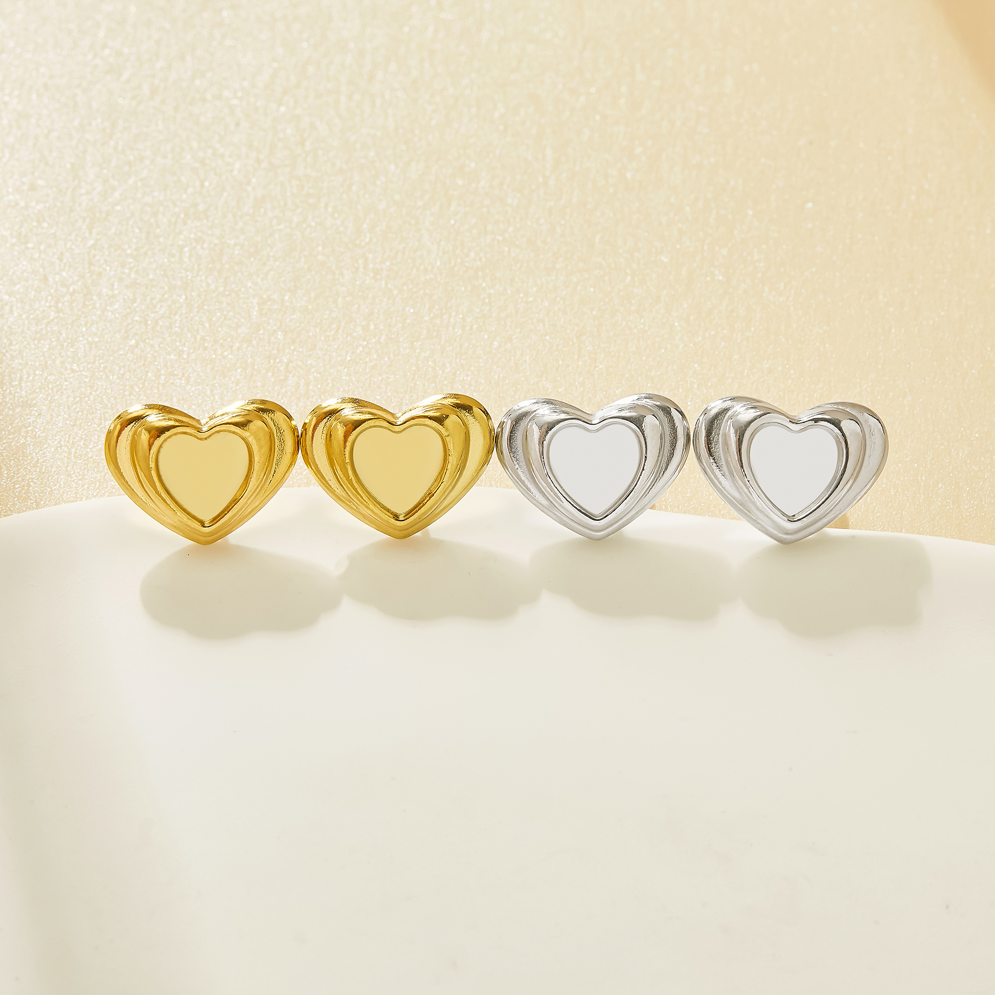 7MM Keepsake Mother Milk Resin Round Earrings Studs,Cute Outline Heart Earring Post Bases,DIY Jewelry Supplies 304L Stainless Steel 1706265