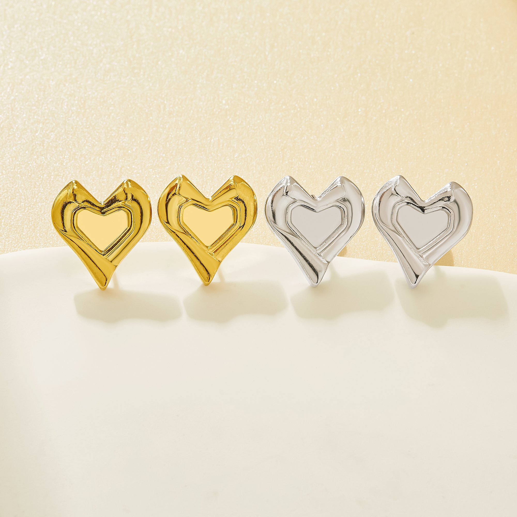 6MM Keepsake Mother Milk Resin Round Earrings Studs,Cute Pointed Heart Earring Post Bases,DIY Jewelry Supplies 304L Stainless Steel 1706266