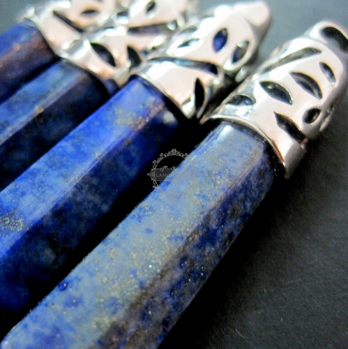1pcs 60x10mm faceted pillar blue lapis lazuli stick stone pendant charm DIY jewelry findings supplies 1800093 - Click Image to Close