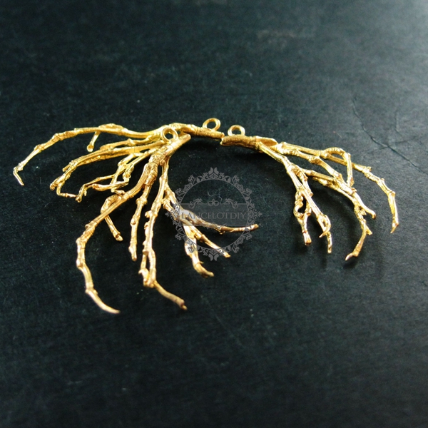6pcs 25x43mm vintage raw brass tree branch bamboo root pendant charm DIY jewlery supplies 1800132 - Click Image to Close