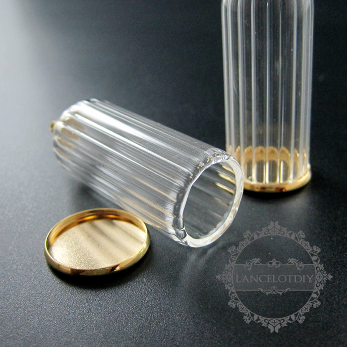 6pcs 20x50mm gold plated cover glass tube vial bottle dome pendant charm settings DIY jewelry findings supplies 1800185 - Click Image to Close