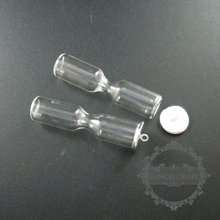 5pcs 12x50mm sandglass bottle 8mm mouth silver bail hourglass timer perfume vial pendant wish charm DIY supplies 1800217 - Click Image to Close