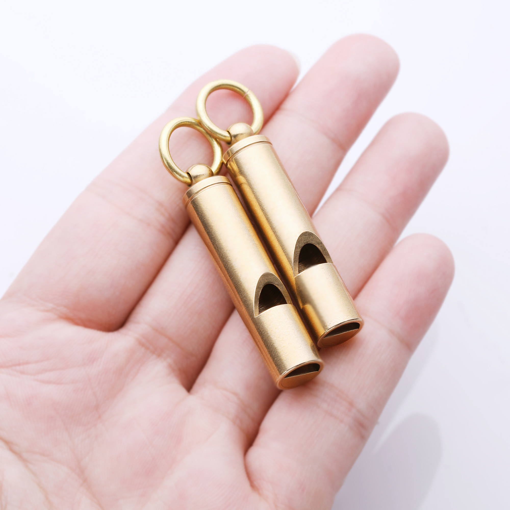 1Pcs 10x47MM Raw Brass Whistle,Brass Whistle Keychain Pendant,Emergency Whistle,Outdoor Survival Whistle 1800574 - Click Image to Close