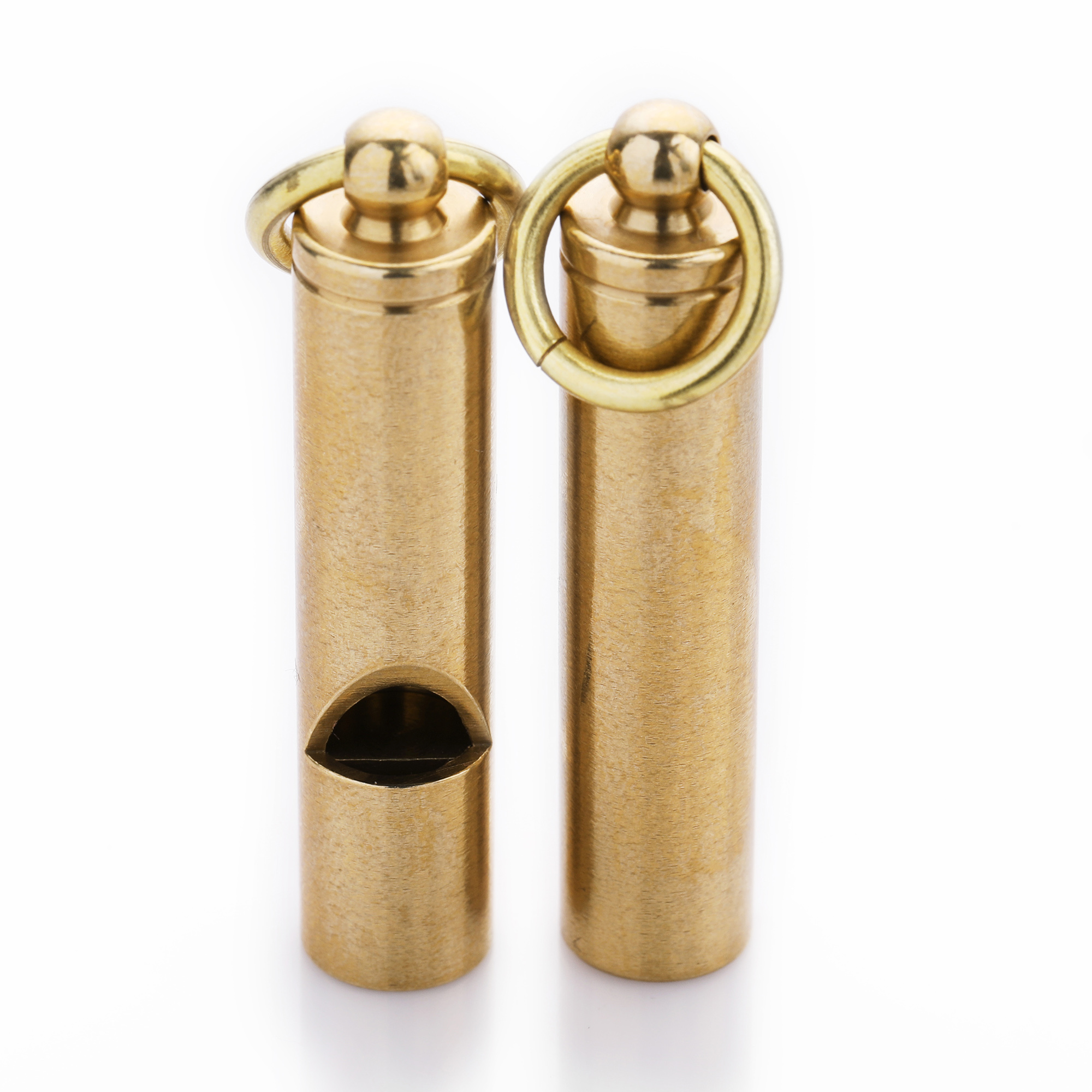 1Pcs 10x47MM Raw Brass Whistle,Brass Whistle Keychain Pendant,Emergency Whistle,Outdoor Survival Whistle 1800574