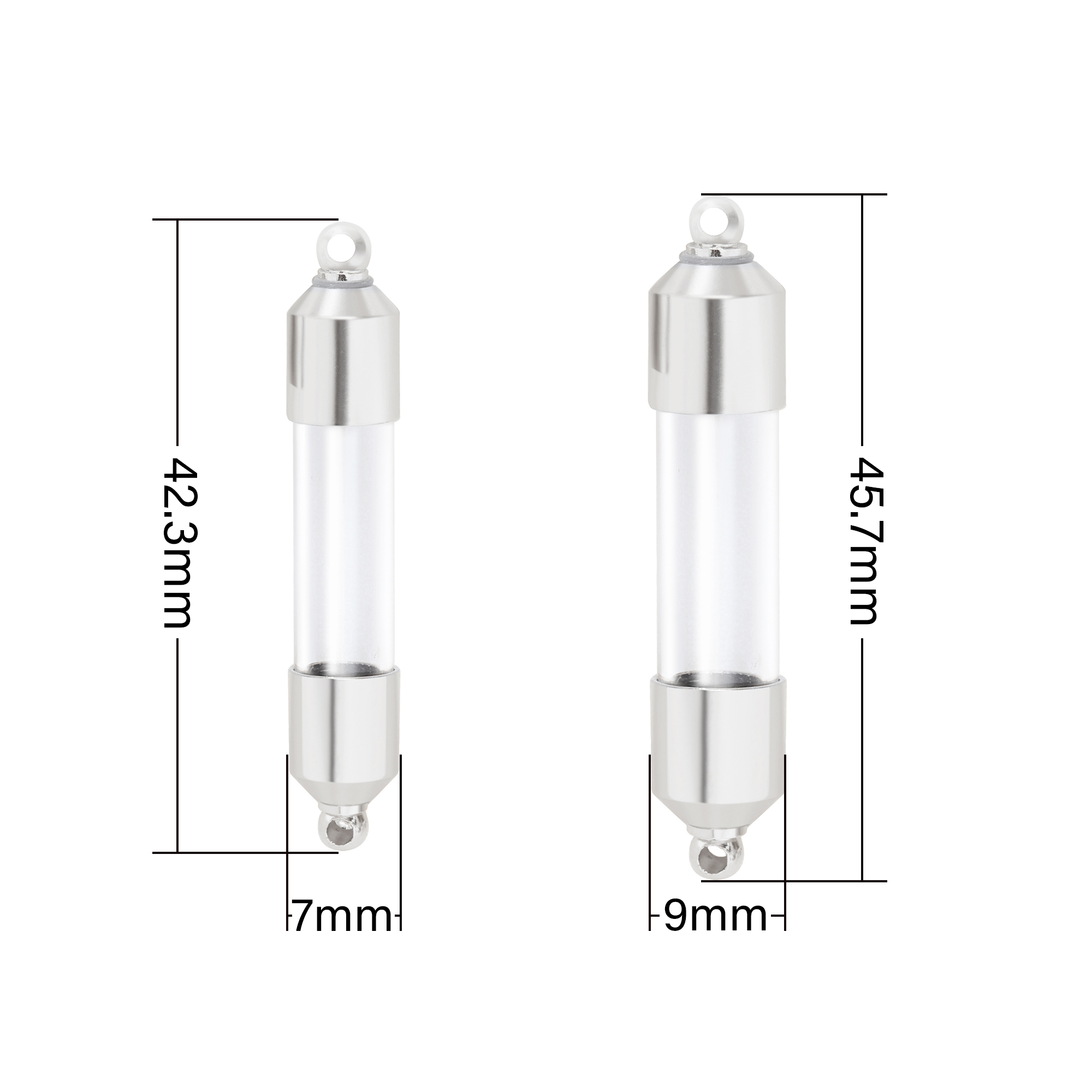 Tube Glass Bottle Stainless Steel Pendant,Minimalist Perfume Vial Pendant,Glass Bottle Wish Charm,DIY Pendant Supplies 1800601 - Click Image to Close