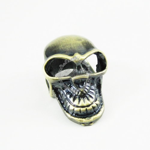 10pcs 11x15x25mm vintage antique bronze metal heavy death skull pendant charm 1810050 - Click Image to Close