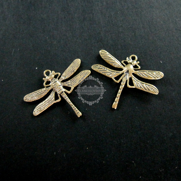 6pcs 21mm vintage brass bronze dragonfly DIY pendant charm supplies findings 1810240 - Click Image to Close