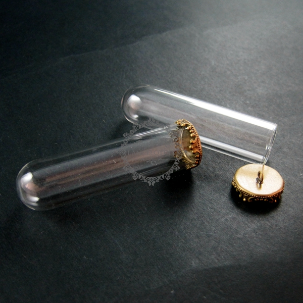 6pcs 55mm vial glass tube bottle with 15mm open month DIY pendant charm supplies 1810294 - Click Image to Close
