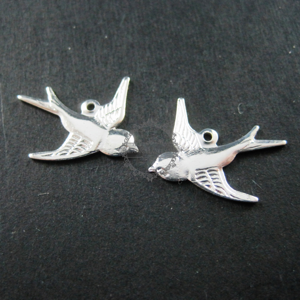 10pcs 17x19mm silver brass one loop swallow kawaii bird earring chandelier pendant charm connector supplies 1820143 - Click Image to Close