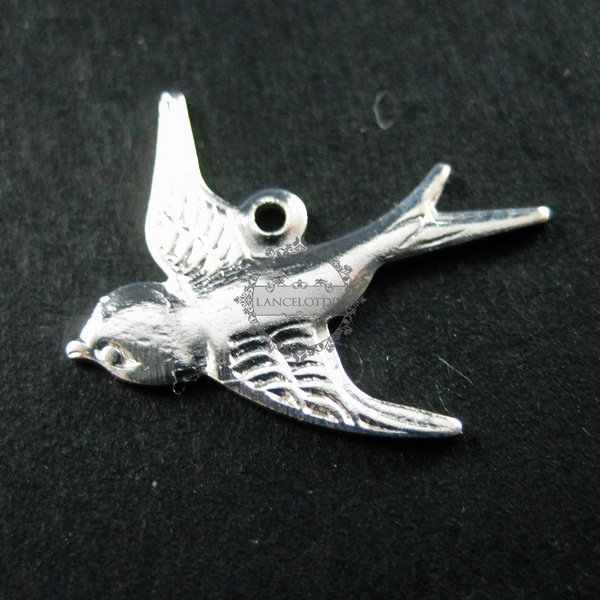 10pcs 17x19mm silver brass one loop swallow kawaii bird earring chandelier pendant charm connector supplies 1820143 - Click Image to Close