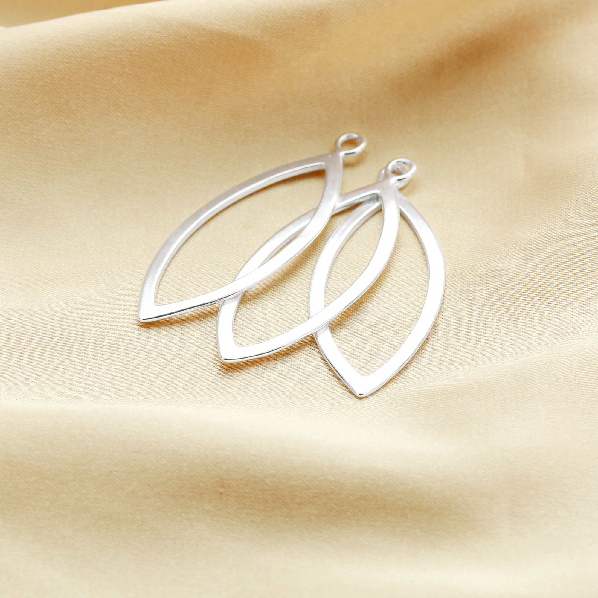 16x40MM Marquise Pendant Charm,Solid 925 Sterling Silver Frame Charm,Minimalist Charm,DIY Jewelry Supplies 1820337 - Click Image to Close
