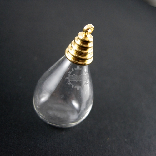6pcs 18x24mm clear galss water drop shape bottle vial pendant charm wish pendant with brass gold metal loop 1850042 - Click Image to Close