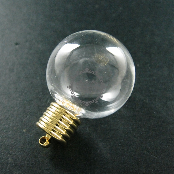 5pcs 25mm round glass blub wish vial pendant globe charm with 14K light gold plated loop DIY glass dome jewelry supplies 1850219 - Click Image to Close