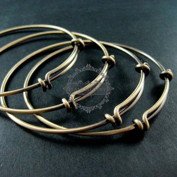 4pcs 65mm diameter vintage brass bronze simple wiring bracelet for beading 1900020 - Click Image to Close