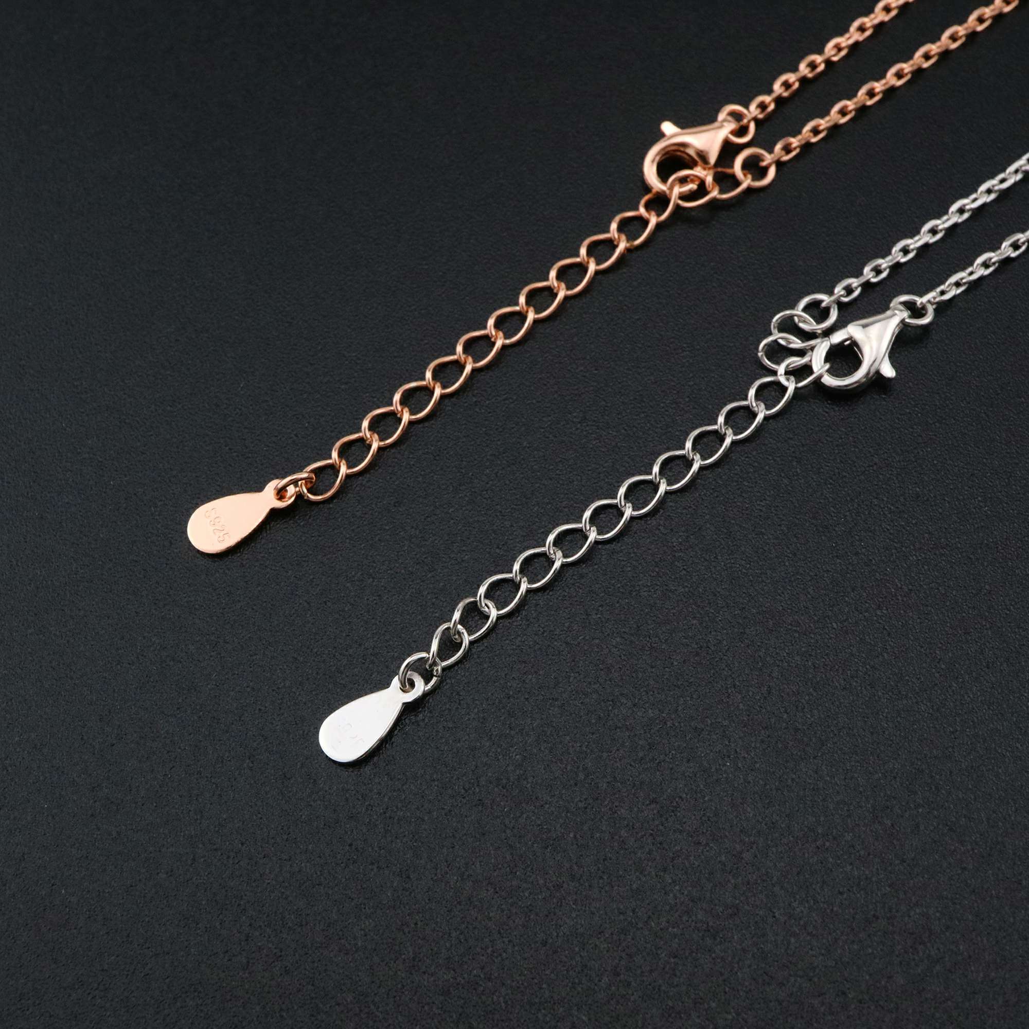 1Pcs Three Stones Round Prong Bracelet Settings Rose Gold Plated Solid 925 Sterling Silver Bezel Tray for Gemstone 8''+2'' 1900241 - Click Image to Close