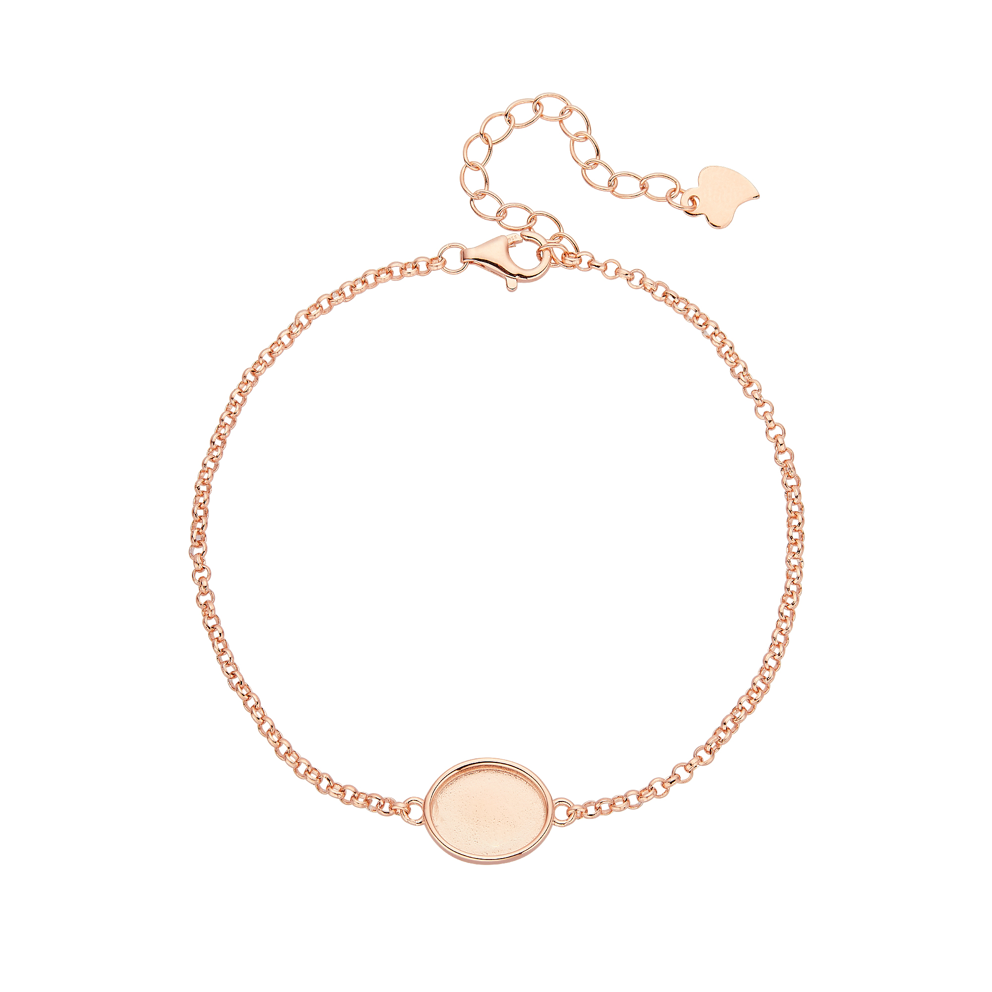 8x10MM Keepsake Breast Milk Resin Oval Bezel Bracelet Settings,Solid 925 Sterling Silver Rose Gold Plated Bracelet,DIY Bracelet Supplies 7.2''+2'' 1900316 - Click Image to Close