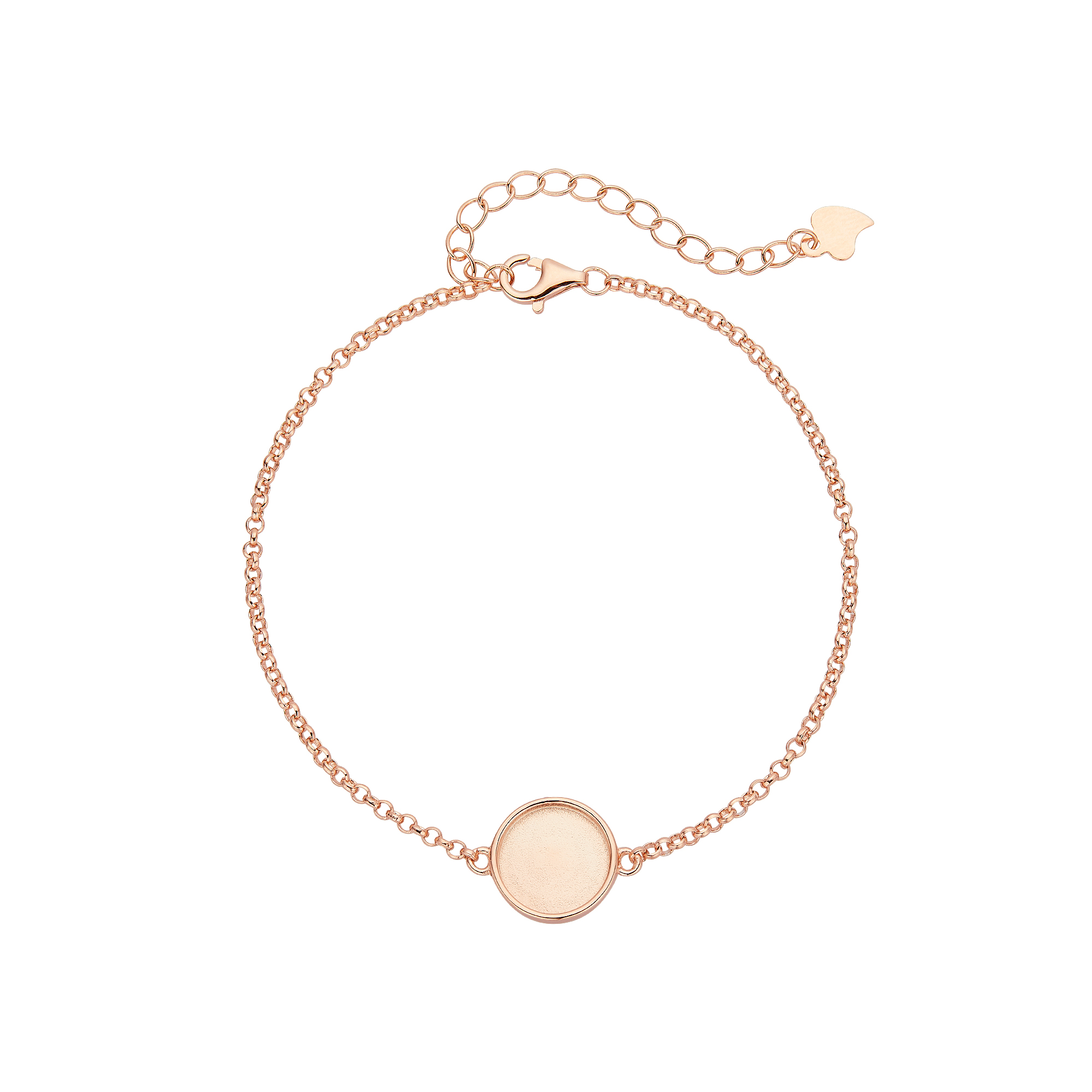 10MM Keepsake Breast Milk Resin Round Bezel Bracelet Settings,Solid 925 Sterling Silver Rose Gold Plated Bracelet,DIY Bracelet Supplies 7.2''+2'' 1900317 - Click Image to Close