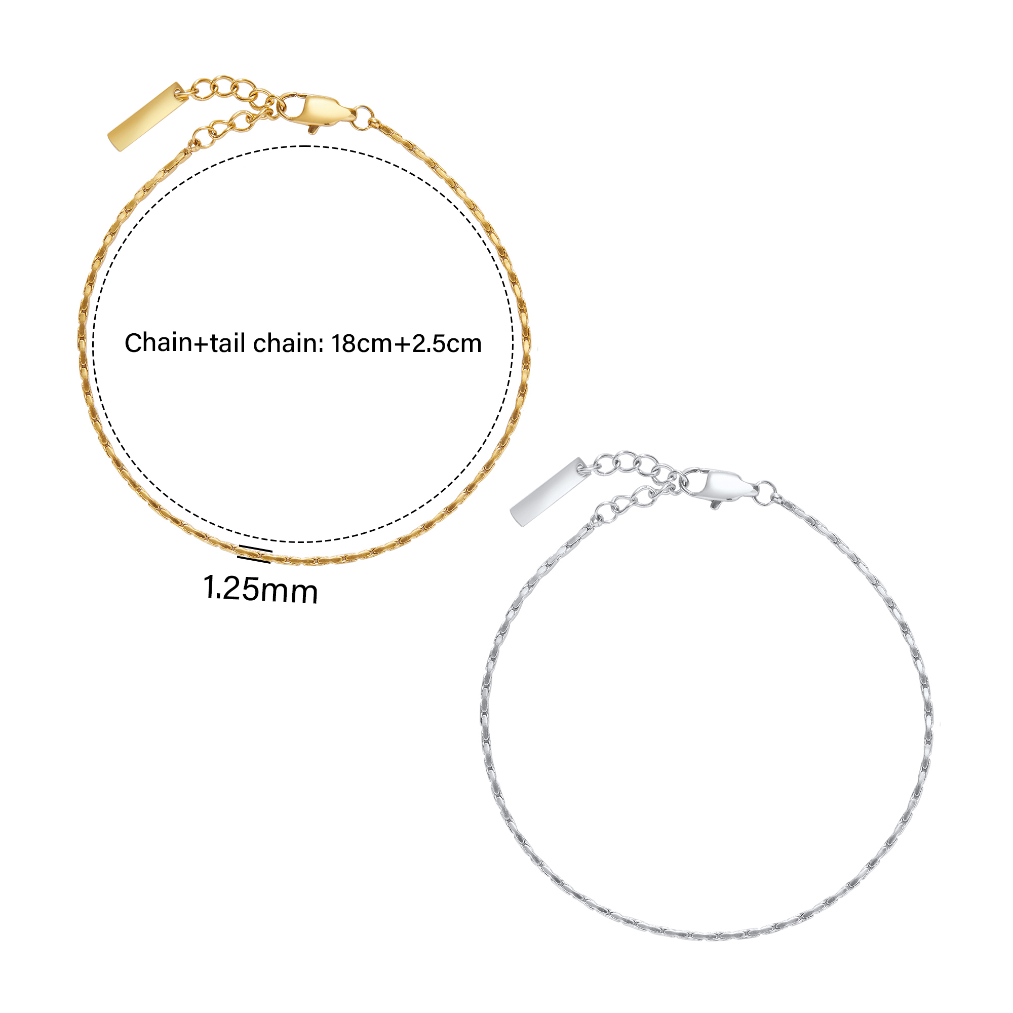 Minimalist Stainless Steel Chain Bracelet,Yellow Gold Plated Chain Bracelet,DIY Bracelet Supplies 1900329 - Click Image to Close