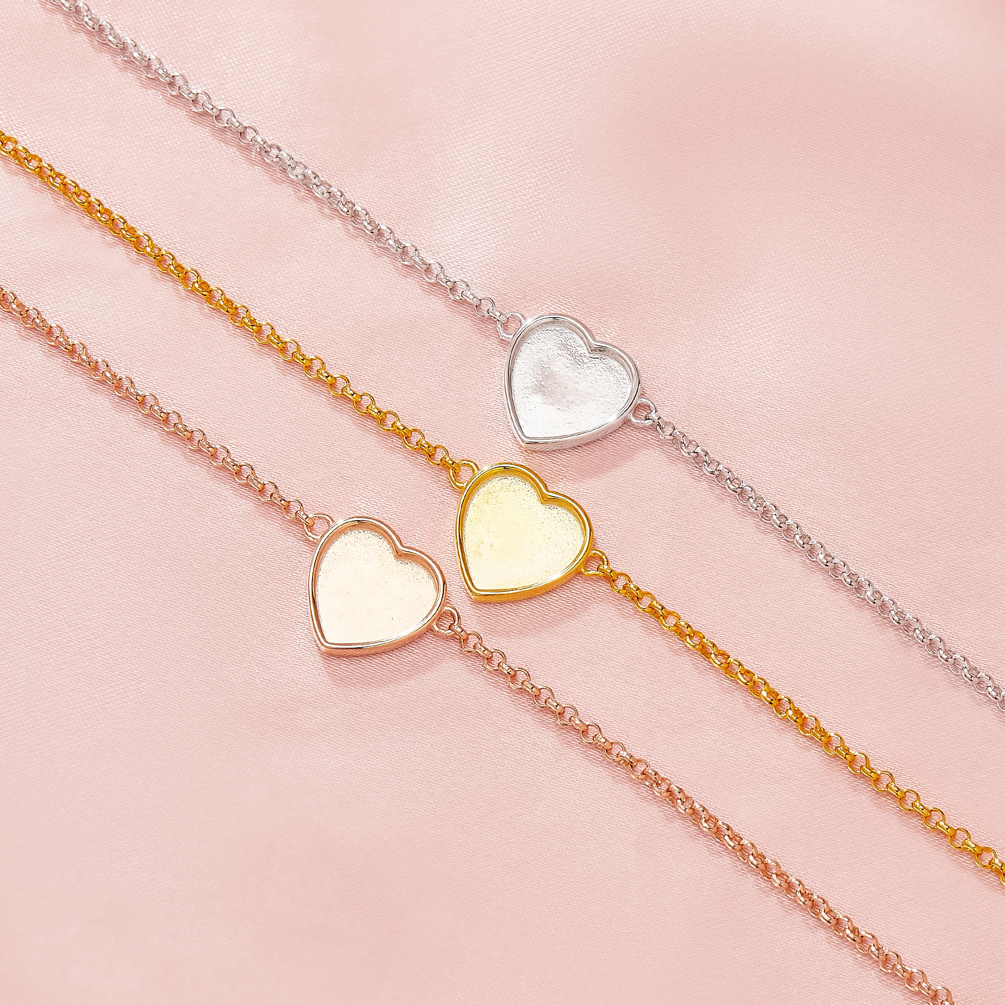 Keepsake Breast Milk Resin Heart Bezel Bracelet Settings,Solid 14K 18K Gold Bracelet,Minimalist Bracelet,DIY Bracelet Supplies 7''+2'' 1900331 - Click Image to Close