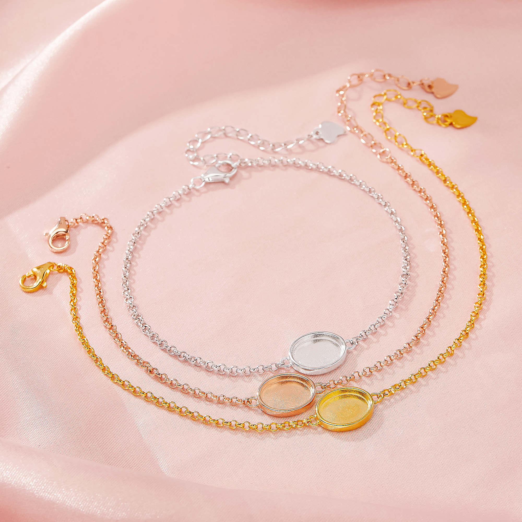 Keepsake Breast Milk Resin Oval Bezel Bracelet Settings,Solid 14K 18K Gold Bracelet,Minimalist Bracelet,DIY Bracelet Supplies 7''+2'' 1900332 - Click Image to Close