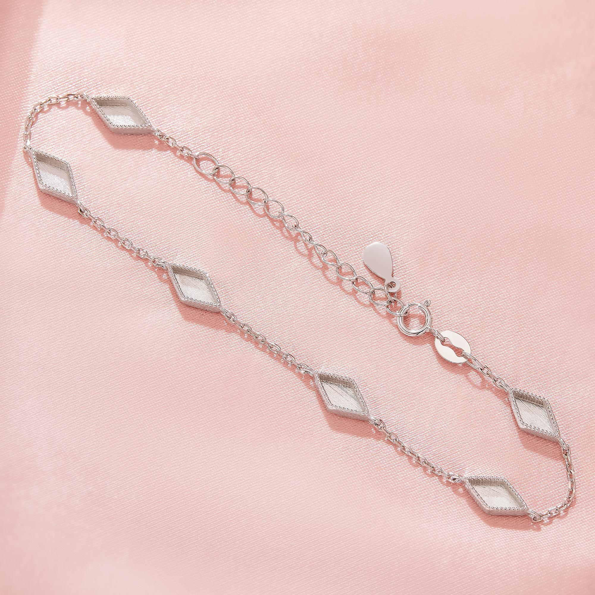 Keepsake Breast Milk Resin Kite Cut Bezel Bracelet Settings,Solid 925 Sterling Silver Bracelet,Minimalist Kite Cut Bracelet,DIY Bracelet Supplies 6.6''+1.6