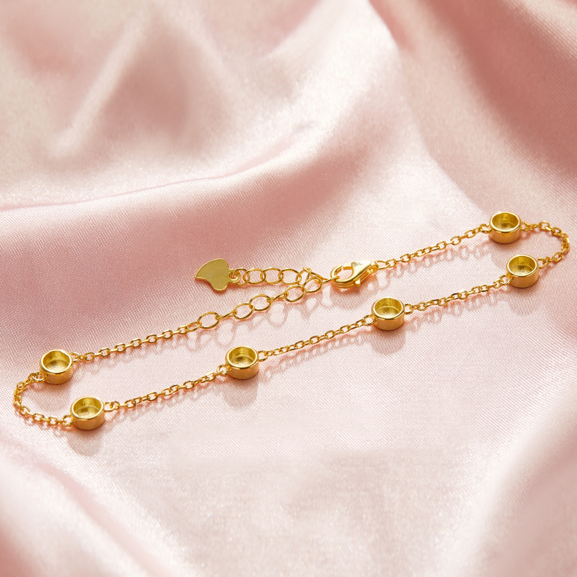 Six Stones 4MM Keepsake Breast Milk Resin Round Bezel Bracelet Settings,Solid Back Solid 14K 18K Gold Bracelet,DIY Bracelet Supplies 6.5''+2'' 1900344 - Click Image to Close