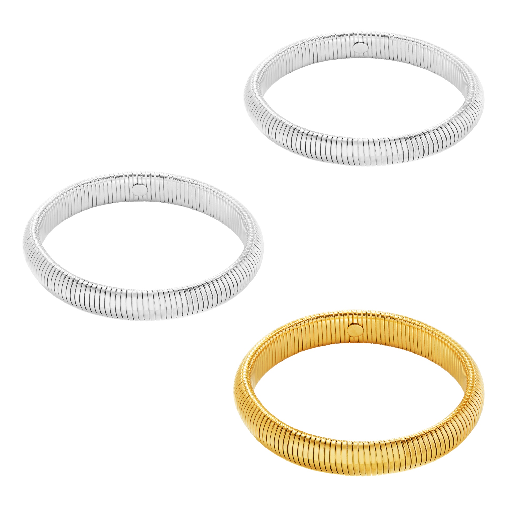 Flat Snake Layering Bangle Bracelet,Minimalist Gold Plated Stainless Steel Bracelet,DIY Bracelet Supplies 1900349