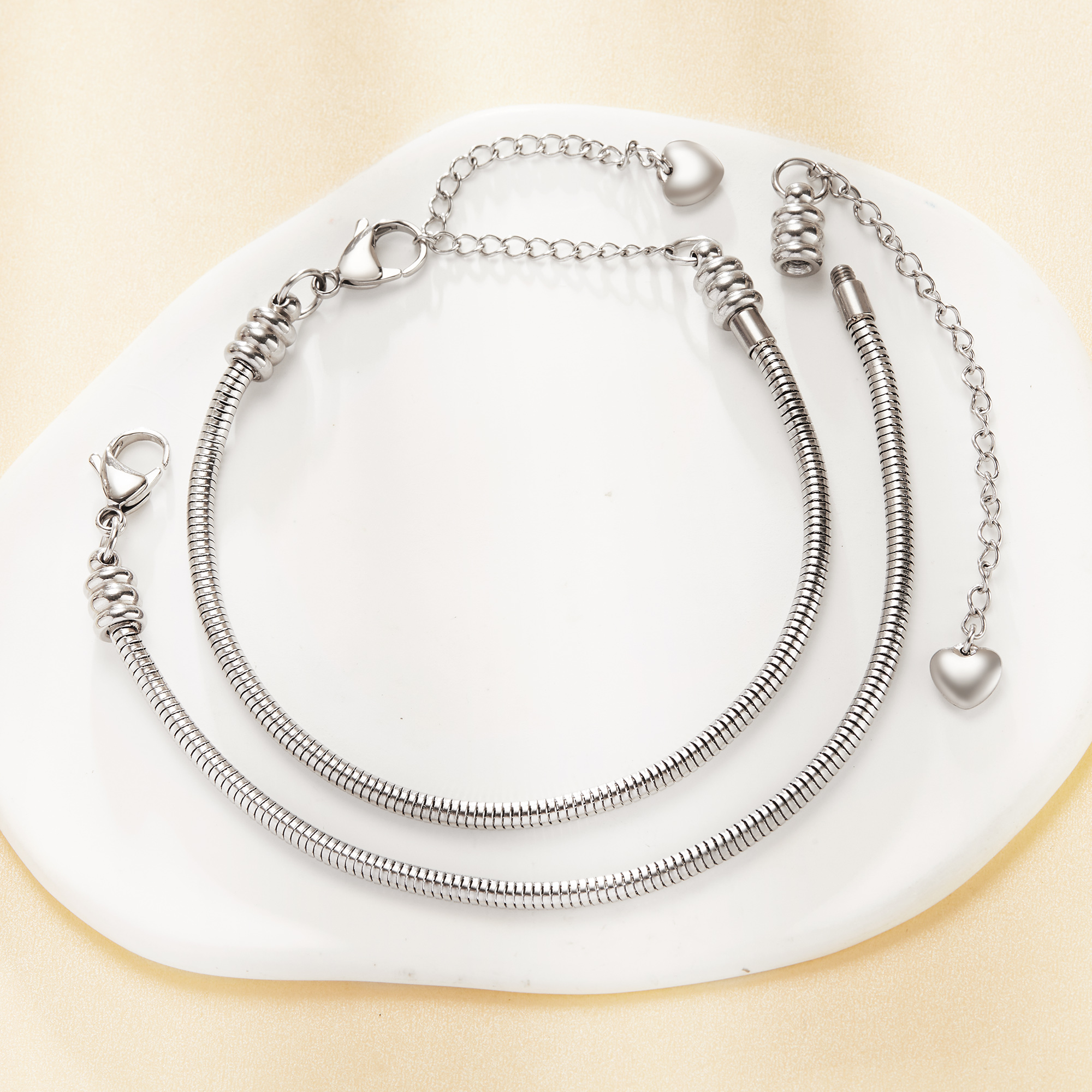 3.25MM Thick Minimalist Snake Stainless Steel Chain Bracelet,Silver Stainless Steel Bracelet,Simple Bracelet,DIY Bracelet Supplies 1900353