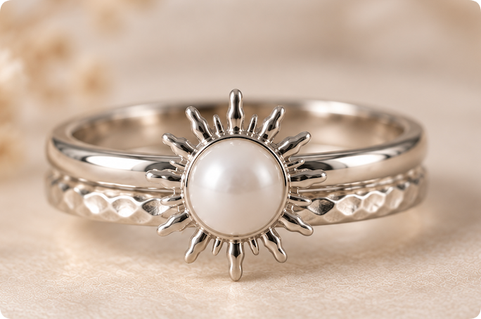 Customized 6mm size 7 white gold plated 925 silver ring Lydie2026101501