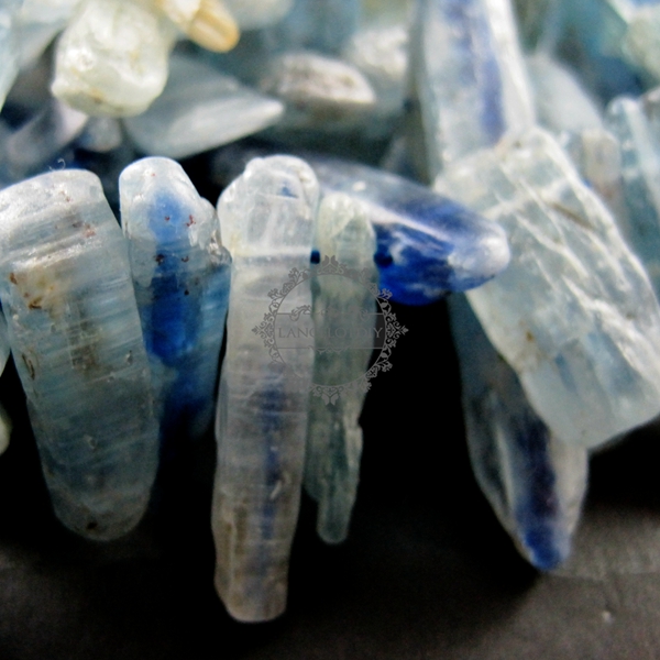 16inch,about 60pcs,20-30mm string blue kyanite raw stone stick loose beads for DIY earrings pendant charm supplies 3000019 - Click Image to Close