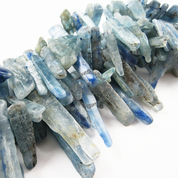 16inch,about 60pcs,20-30mm string blue kyanite raw stone stick loose beads for DIY earrings pendant charm supplies 3000019 - Click Image to Close