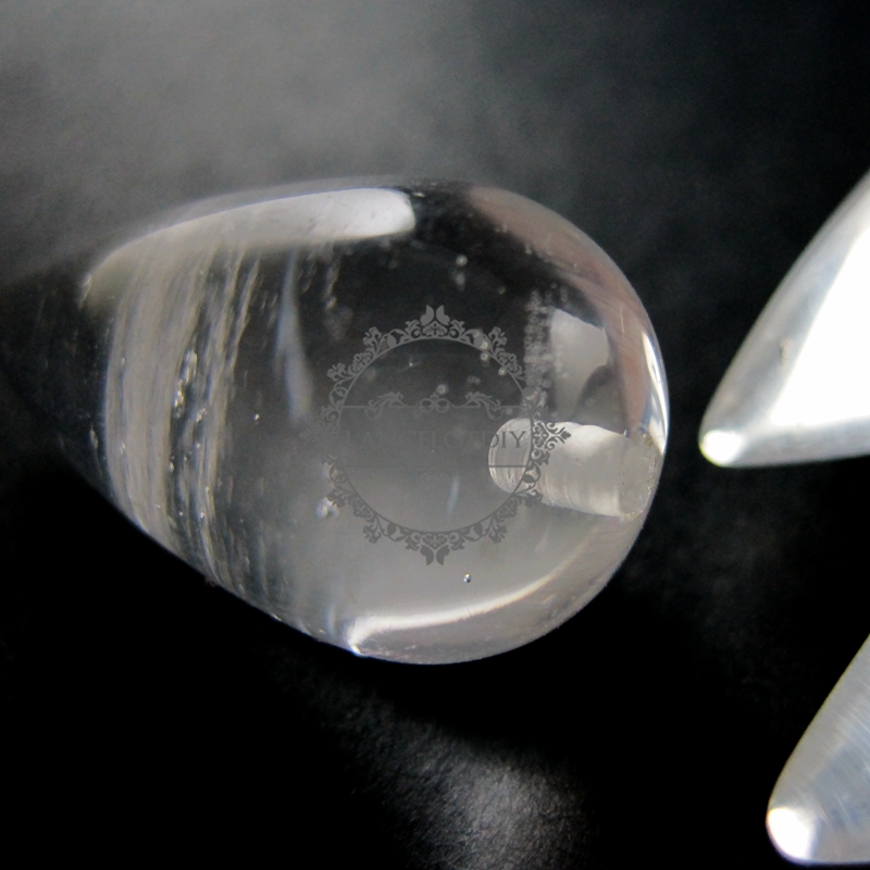 4pcs 15x30mm water drop shape crystal quartz half drilled loose beads for DIY pendant charm supplies 3000031 - Click Image to Close