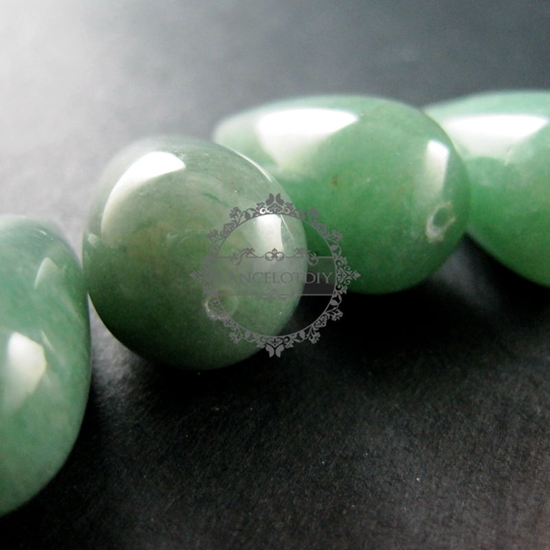 4pcs 15x30mm water drop shape green aventurine jasper jade half drilled loose beads for DIY pendant charm supplies 3000033 - Click Image to Close