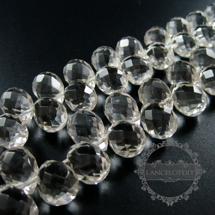 5pcs 13x16mm faceted tear drop shape crystal quartz DIY earrings charm loose beads supplies findings 3000054 - Click Image to Close