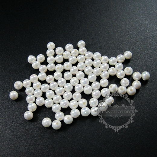 5pcs 4mm half drilled white round artificial imitation mother of pearl shell pearl beads for earrings studs DIY supplies 3020070 - Click Image to Close