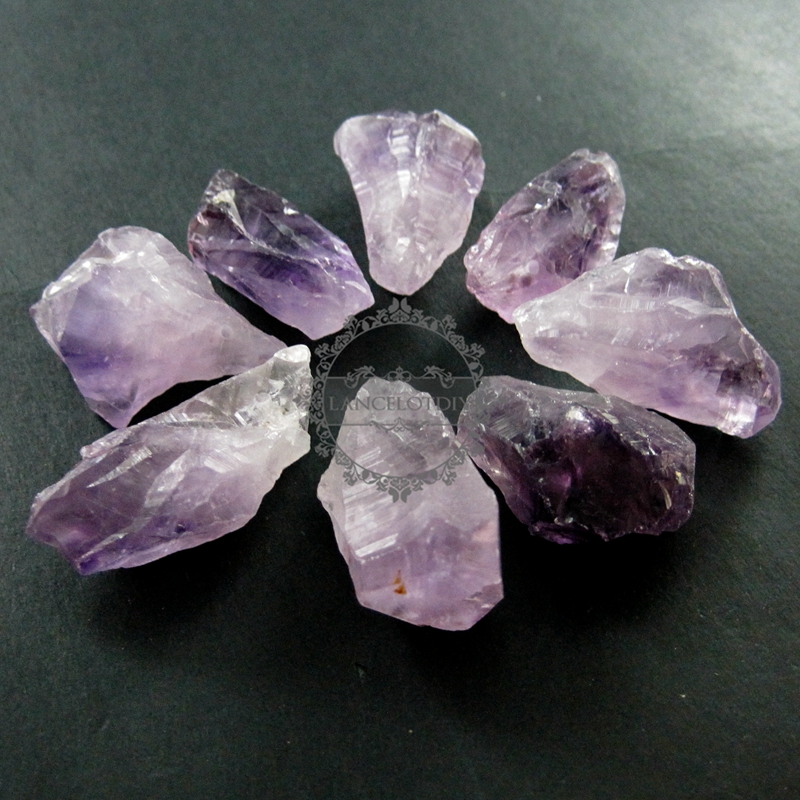 6pcs 30-40mm random shape and size natural raw rough amethyst pendant charm loose beads supplies 3030013 - Click Image to Close